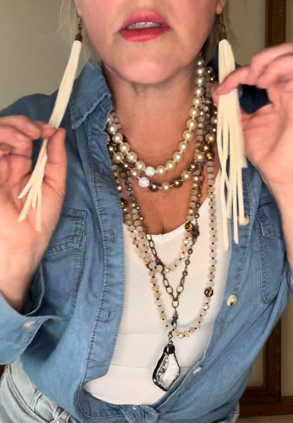 Chandelier Glass Beaded Necklace