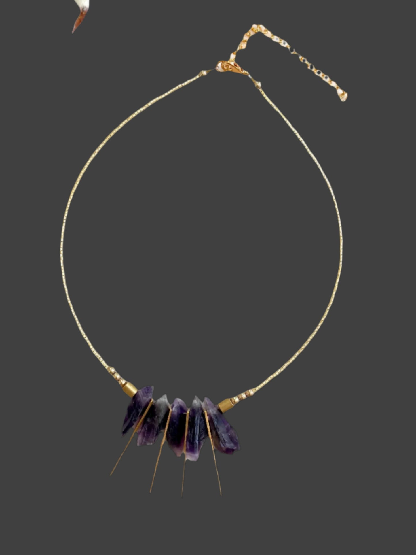 Amethyst Spike Collar Necklace