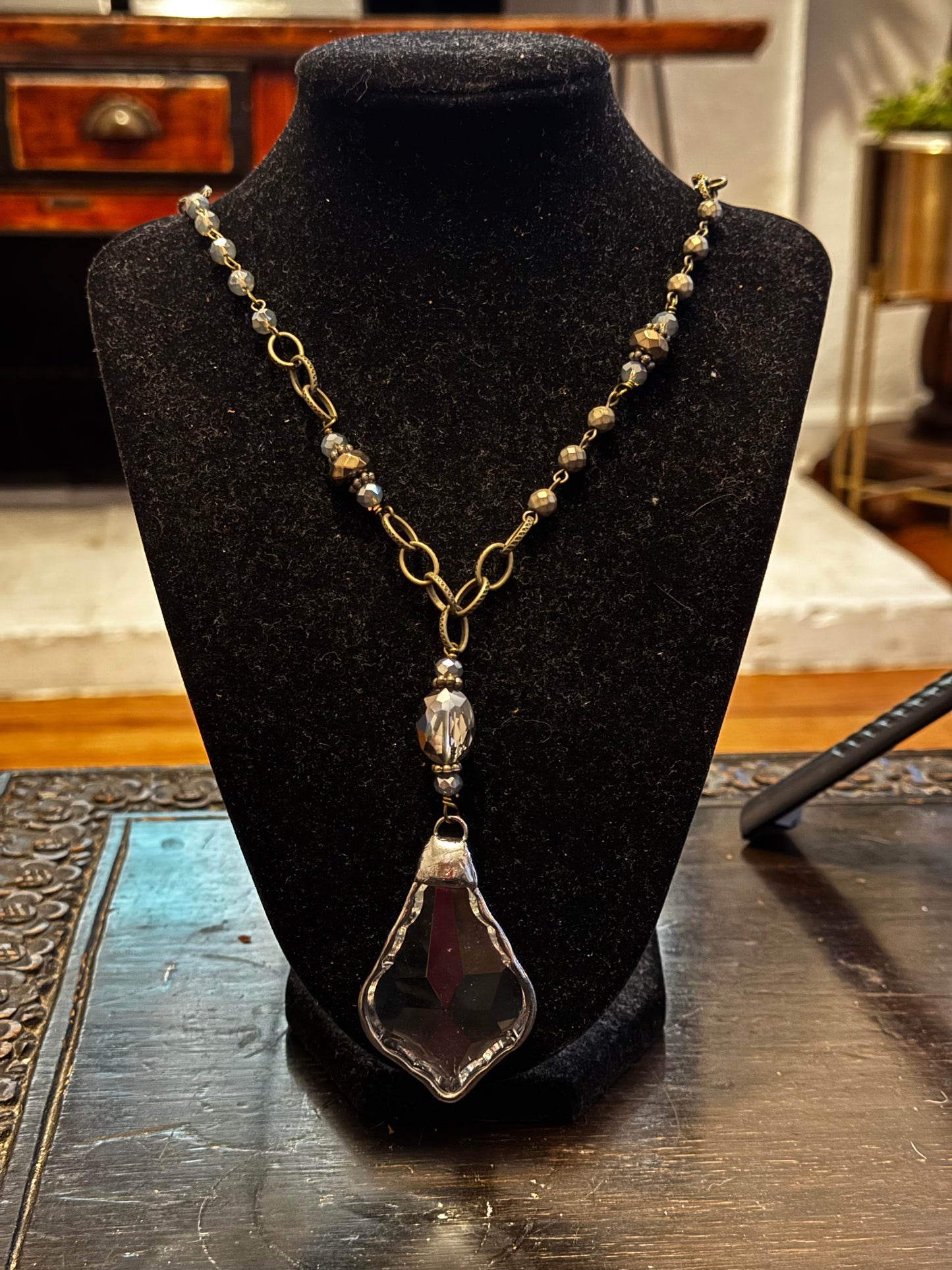 Chandelier Glass Beaded Necklace