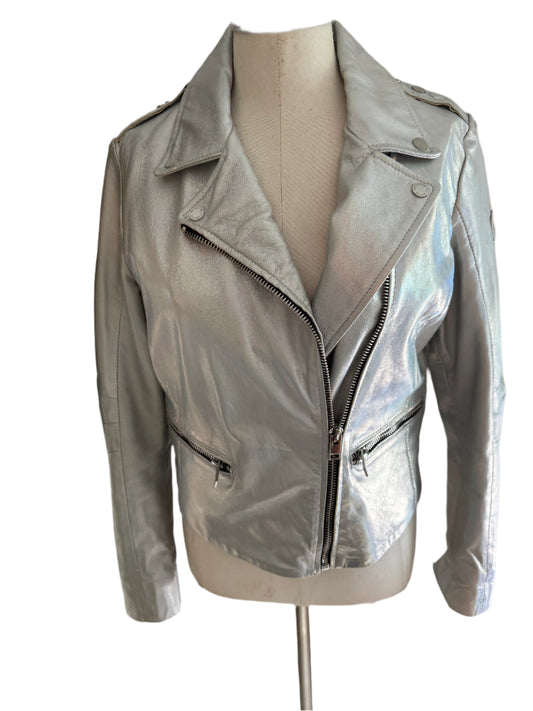 Holographic Mauritius Leather Jacket