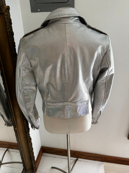 Holographic Mauritius Leather Jacket